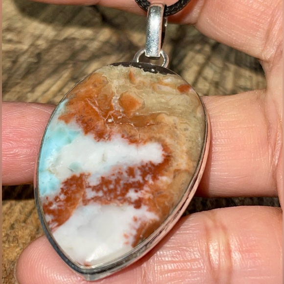 Caribbean Larimar Crystal Pendant 2 1/4” - Picture 5 of 13
